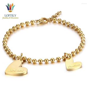 Link Chain Fashion Mother Daughter Armband Love Family Rostless Steel Ladies Jewelry Gifts till Kent22