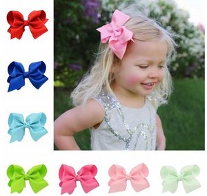 Inch Fashion Childrens Ribbon Bow Clips Ragazze Large Bowknot Headwear Kids Hair Boutique Archi Accessori per neonati Forcina