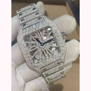 Hip Hop Watch الفاخر Mens Lab Moissanite Diamond Iced Out VVS Custom