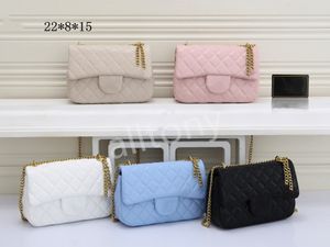 caviar shoulder bag women's luxury designer fashion bag wallet MINI CLASSIC handbag ten font art texture Chain hanbags