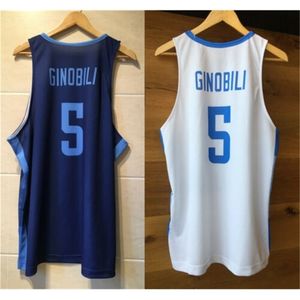 Nikivip Manu Ginobili＃5 Argentina National Basketball Jerseys Top Pressed Print Custom ANY NAME NUMBER 4XL 5XL 6XLジャージー