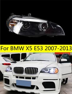Luz do carro para o farol BMW X5 LED 2007-2013 Faróis E53 DRL Turn Signal Bust Angel Angel Eye Front Lights