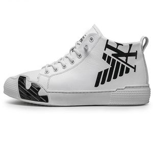 Topvivi 男性靴革の高級ブランド 2021 ファッションハイトップスニーカー快適なスポーツ加硫靴白サイズ 39-44