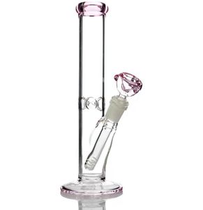 10 Zoll rosa Geschenk-Wasserpfeifen für Mädchen, gerade Wasserpfeifen, niedliche Kartonbongs, Glasbohrinseln, Dab-Rigs, Downstems-Filter mit 14-mm-Innengewinde