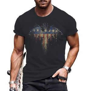 Herren T-Shirts Sommer Mode Herren Einfache Flagge Kurzarm Rundhals T-Shirt Bequem Einzigartiges Retro Einfarbiges Design Übergroße Herren