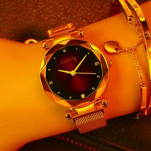 Wristwatches Womens Watches Luxury Dress Relojes Crystal Gogoey Women Elegant Quartz Wristwatch Mujer Metal Steel Watch Feminino RelogioWris