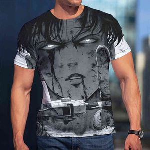 3D T-shirtattack på titan soldatkläder män kvinnor barn kort ärm coola tees mode casual sommar pojke barn streetwear g220512
