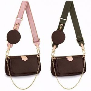 Bolsas Pequenas para Mulheres Luxos Multi Pochette Acessórios Bolsa Designer Mulheres Bolsas de Ombro Clutch Crossbody Couro Duas Bolsas Destacáveis Corrente Removível