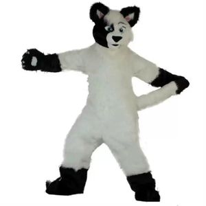 Festival Dres White Fur Husky Fox Dog Mascot Costumes Carnival Hallowen Gifts Unisex Adults Fancy Party Games Outfit Holiday Celebration Cartoon Character Outfits