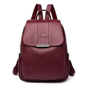 Женские кожаные рюкзаки высококачественные женские винтажные рюкзак для девочек школьная сумка путешествия багпак.