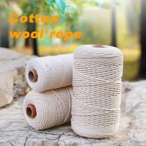 Yarn 1 2 3 4 5 6mm DIY Cotton Thread Rope Hand-woven Tapestry Wrapped Zongzi Tag Binding Cord DecorationYarn on Sale