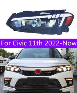 Luzes do carro para civic 11th 2022-agora led conjunto de farol automático upgeade audi design lente do projetor lâmpada dinâmica ferramentas acessórios