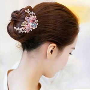 Rhinestone Hair Comb Flower Leaf Bridal Fake Crystal Hair Sticks Elegant Bridal Jewelry Wedding Hair Accessories Headwear