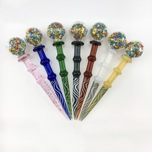 Pyrex Glass Dabber Tools Rökningstillbehör 5,0 tum Längd Tecknad form Färgad Heady Dab -verktyg för vaxolja Tobaks kvarts banger naglar dab riggar vattenrör