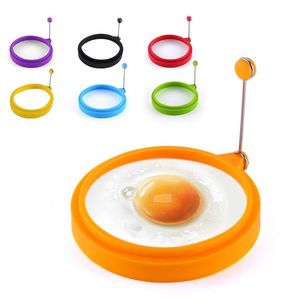 Cuore rotondo Fry Egg Ring Pancake Poach Mold Tools Silicone Egg-Ring Stamps Kitchen Cooking Tool Anelli Pancakes Baking Accessory