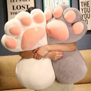 Pc Cm Funny Chubby Bear Paw Plush Pillow Filled Soft Simulation Teddy Legs Toy With Blanket Dolls Kawaii Gift J220704