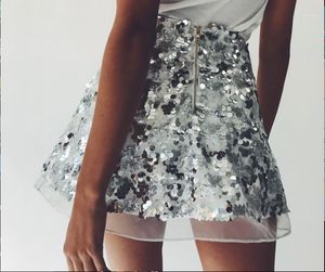 Skirts 2022 Spring And Summer Europe The United States Station Women's Mesh Gauze Skirt A-line Sequin