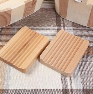 Wooden Natural Bamboo Soap Dishes Tray Holder Storage Soap Rack Plate Box Container Portable Bathroom Soap Dish Storage Box C0614G04