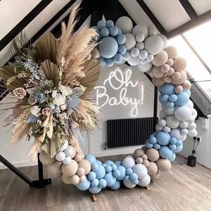 Decoração de festa Balões de círculo de ouro brilhante anel de arco floral pampas folhas grama rack de decoração de flores para jardim de casamento de casamento backdropspspsp