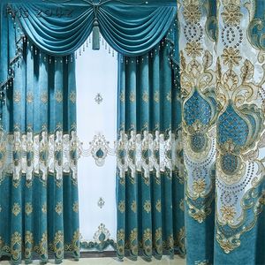 European Style Chenille Curtain Thickened Shading Finished Custom Curtains for Living Room Bedroom Dining Luxury Window 220525