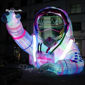 6m Grande LED Gonfiabile Astronauta Colorato Air Blow Up Mezzo Corpo Pallone Spaceman Con Luce Per La Decorazione Della Fase Di Carnevale