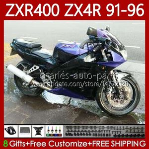 Body Kit für KAWASAKI NINJA Lila schwarz ZXR 400 CC ZX-4R ZXR400 91 92 93 94 95 96 Verkleidung 138No.12 ZX4R 400CC ZX 4R ZXR-400 1991 1992 1993 1994 1995 1996 ABS-Vollverkleidungen