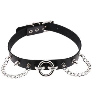 Chokers Goth Spike Choker With Stud 2022 Sexy Collar Chain Pu Leather Belt Necklace Women Gothic Jewelry WholesaleChokers
