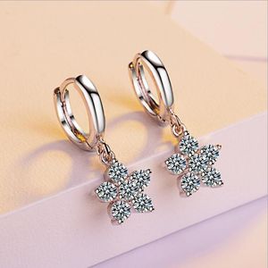 Dangle Avize Fashion Sterling Silver 925 Küpe Kadınlar İçin Küpeler Parlak CZ Büyüleyici Yıldızlar Küpe Kulak Dair Mücevher Sevgililer Günü Hediyeleri