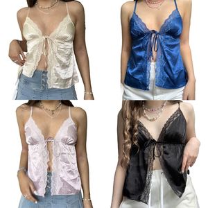 Xingqing Summer Lace Camisole Tops Beige Pink Women Sreveless V Neck Slim Fit Tank Top Sweet Sexy Fashion Sweet Crop 220607