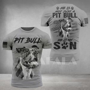 Męskie t shirty pies owczarek niemiecki Doberman Pit Bull bokser D wydrukowany wysokiej jakości t shirt z włókna mlecznego za okrąg