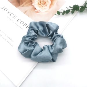 Girls silk hair ties satin hair scrunchie solid color hair accessories elastic ponytail holder adult kid portable circle baby hair rubber band vintage simple ba05 Q2