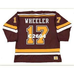 Chen37 Men #17 Blake Wheeler Minnesota Gophers 2007 Away Home Hockey Jersey eller Custom något namn eller nummer retro tröja