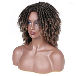 Synthetische pruiken Saisity Dreadlock Crochet Twist Hair Soft Short Bouncy Curly For Black Women Soul Locs Braids Tobi22