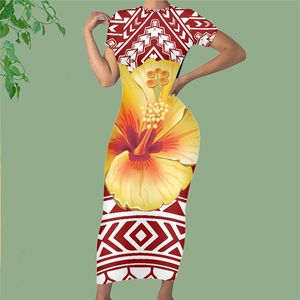 NoisyDesigns Red Boho Plumeria Maxi Dresses for Women Summer 4XL Vintage Long Beach Ladies Elegant Sundress Drop 220627