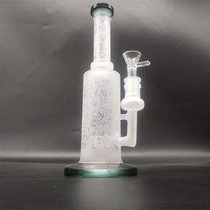 9,8 inches mörkblå matt glas bong hookah rökning vattenrör bongs heady pipes storlek 14mm gemensamma skål