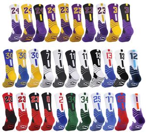 Anti-slip digitala basketstrumpor Mens Professional Sports Sock Childrens Middle Tube Thandduk Botten strumpor