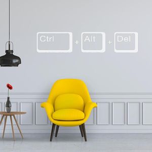 Наклейки на стенах Ctrl alt del Sticker Computer Decal для школьной детской комнаты вдохновляющая цитата декор ph879 Wall Stickerswall