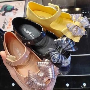 Mini Melissa Jelly Shoes Bowtie Mommy and Me Candy Shoes Girl PVC Bow Princess Jelly Shoes Melissa Sandals SH19113 220409