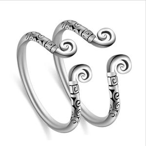 Cluster Rings Fashion Thai Silver 925 For Women Men Classic Monkey King Love Forever Couple Ring Party Lovers Jewelry GiftsCluster