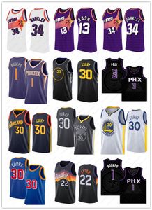 2022 Stephen 30 Curry Men DeAndre 22 Ayton Devin 1 Booker Steve 13 Nash Charles 34 Barkley Camisetas de Baloncesto Stitched S-XXL