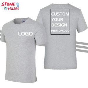 Wholesale picture fashion clothes for sale - Group buy Summer Mens T shirts Custom Own Picture Cotton Solid Color Crew Neck Tops Casual Fashion Clothes Diy Your Design