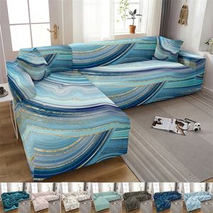 Elastic Sofa Cover For Living Room Adjustable Marble s Chaise Covers Lounge Sectional Couch Corner Slipcover L Shape 220615
