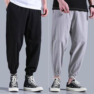 Men's Pants Men Korean Casual Sport Style Joggers Baggy Cotton Linen Big Size Harem Hip Hop Pantalon CargoMen's