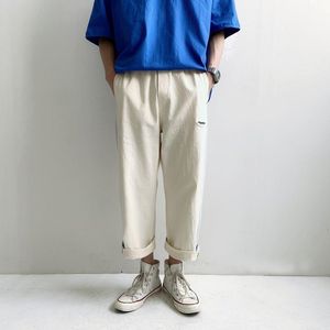 Men's Pants Cotton Wide Leg Men Streetwear Hip-hop Casual 2022 Japanese Elastic Waist Color Block Baggy Jogger XXXXXL