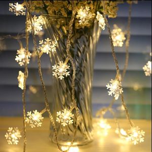 Strings 20M Ghirlanda LED Luci a forma di fiocco di neve Luci fata impermeabili per albero di Natale Decorazioni per la casa di nozze LampLED