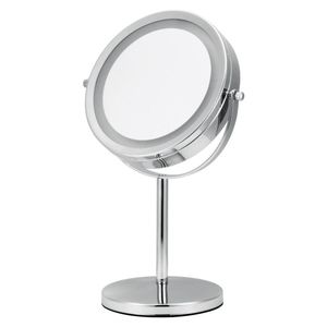 Kompaktowe lusterka makijaż z lekkim przenośnym lusterkiem twarzy Wysuwany zoom dwustronny obrotowy okrągłe stół biurko próżność lustrzana