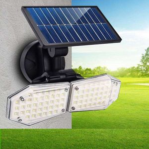 Luzes de parede solar 78LED 56LED 130COB 108COB Sensor de movimento infravermelho Iluminação de inundação Luzes de segurança ao ar livre Sensores indutivos de alto brilho Lâmpadas de rua