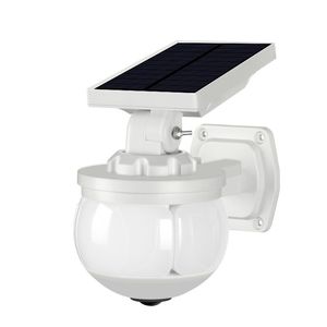 태양 정원 조명 가짜 카메라 보안 야외 모션 센서 스포트라이트 IP66 방수 화려한 흰색 조명