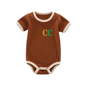 Hot 3 modelle Neugeborenen Baby Strampler Mädchen und Jungen Kurzarm Baumwolle Kleidung Marke Brief Drucken Säuglingsspielanzug Kinder Ourfits