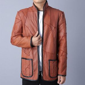 Men's Jackets Warm Sheep Shearling Sheepskin Jacket Men's Fur Winter Coat Wool Liner Leather Thick Padded JacketMen's